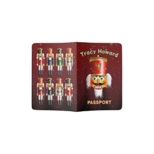 9 Nutty Nutcracker Toy Soldiers Cartoon Passport Holder