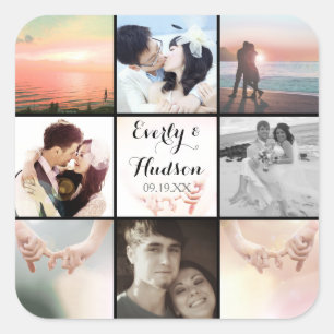 9 of Your Instagram Photos Here Square Sticker