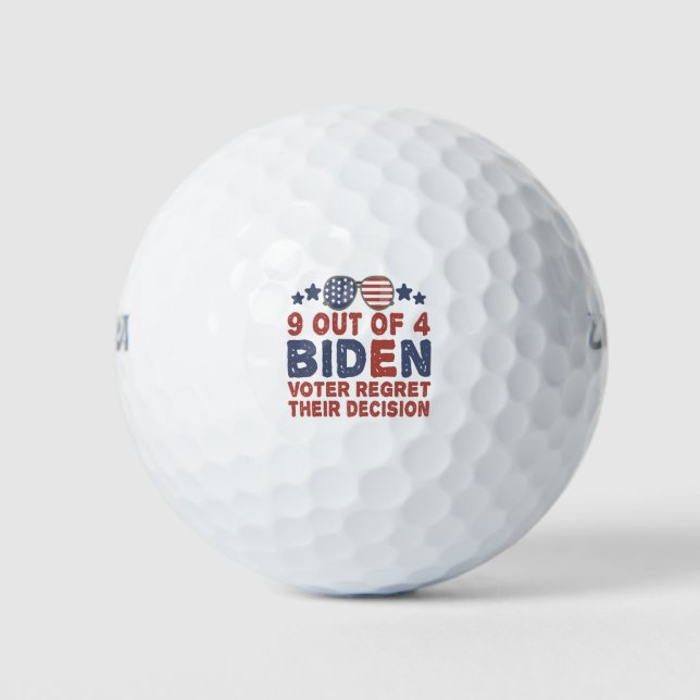9 Out of 4 Biden Voters Regret Their Decision Gift Golf Balls (Front)