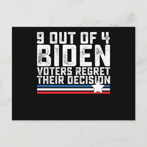 9 Out of 4 Biden Voters Regret Their Decision Postcard