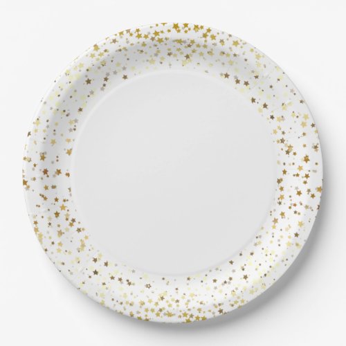 9 Paper Plates_Gold Petite Stars Paper Plates