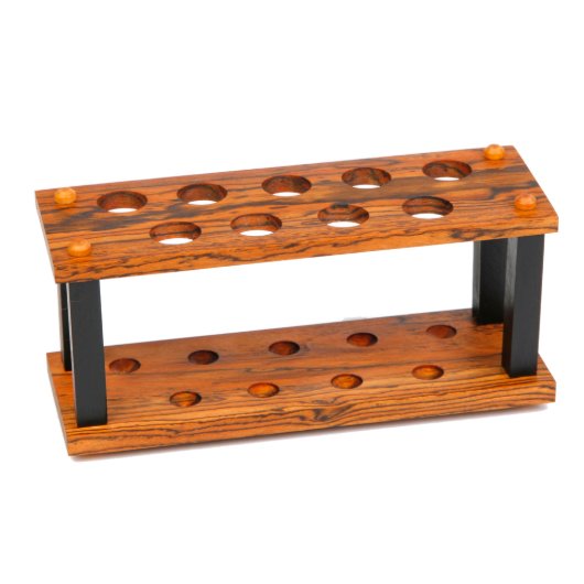 9 Pen Upright Bocote Exotic Hardwood Display Stand (Front)