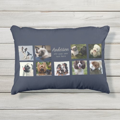9 PET Photo Collage Instagram Gift Personalized Outdoor Pillow