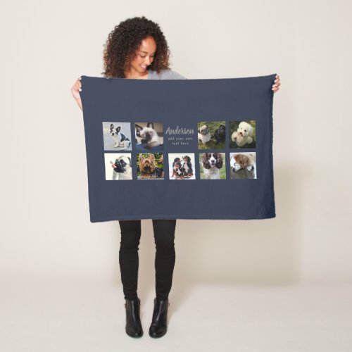9 PET Photo Collage Instagram Name Keepsake Gift Fleece Blanket