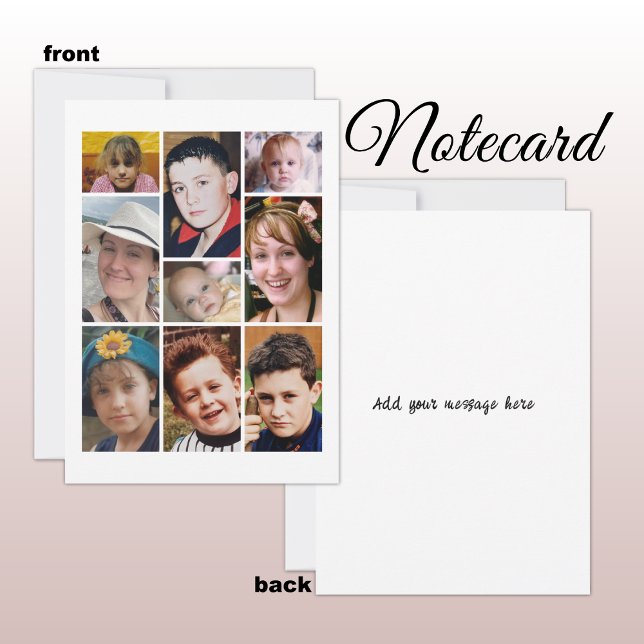 9 photo add message white thank you card (Creator Uploaded)