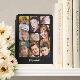 9 photo collage and name black white kindle cover