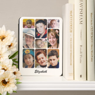 9 photo collage and name white black kindle cover