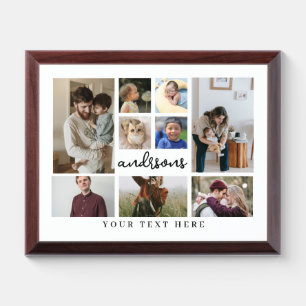 9 Photo Collage Family Award Plaque