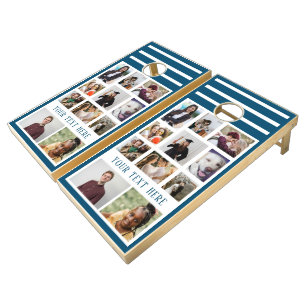 9 Photo Collage Family Cornhole Set