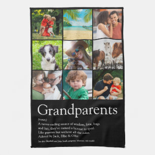 9 Photo Collage Grandparents Definition Kitchen Towel