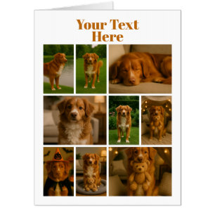 9 Photo Collage Huge Personalized One Of A Kind Card