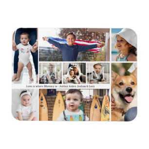 9 Photo Collage Love You Mom Child Names  Magnet