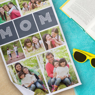 9 Photo Collage Mom Mother's Day Beach Towel