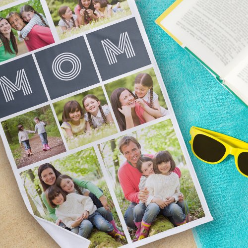 9 Photo Collage Mom Mothers Day Beach Towel