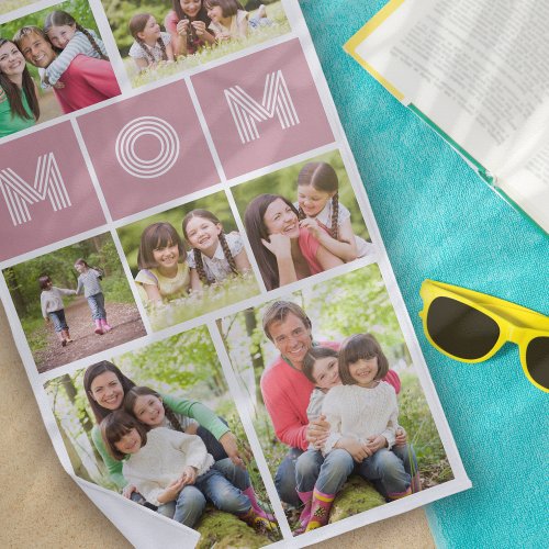 9 Photo Collage Mom Mothers Day Beach Towel
