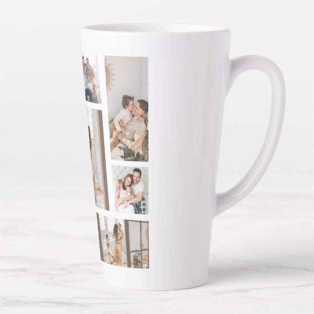 9 Photo Collage Template Personalize Latte Mug (Right)