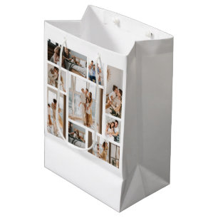 9 Photo Collage Template Personalize Medium Gift Bag