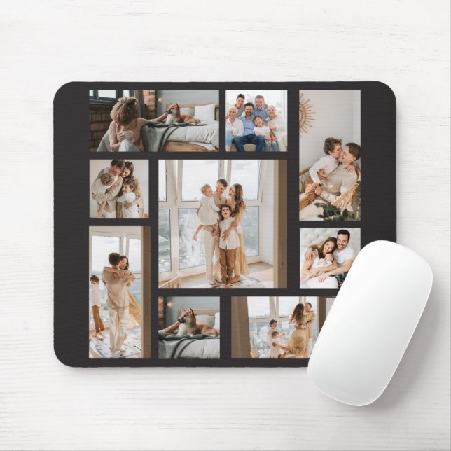 9 Photo Collage Template Personalize Mouse Pad (With Mouse)