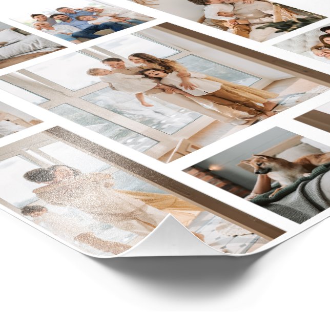 9 Photo Collage Template Personalize Print (Corner)