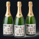 9 Photo Collage Template Personalize  Sparkling Wine Label<br><div class="desc">Introducing our personalized photo collage sparkling wine labels - the perfect way to add a personal touch to your special occasion! Whether it's a graduation, a family gathering, a trip with friends, or a special celebration, our high-quality sparkling wine labels are the perfect way to showcase your favorite memories. Our...</div>