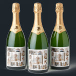 9 Photo Collage Template Personalize  Sparkling Wine Label<br><div class="desc">Introducing our personalized photo collage sparkling wine labels - the perfect way to add a personal touch to your special occasion! Whether it's a graduation, a family gathering, a trip with friends, or a special celebration, our high-quality sparkling wine labels are the perfect way to showcase your favorite memories. Our...</div>