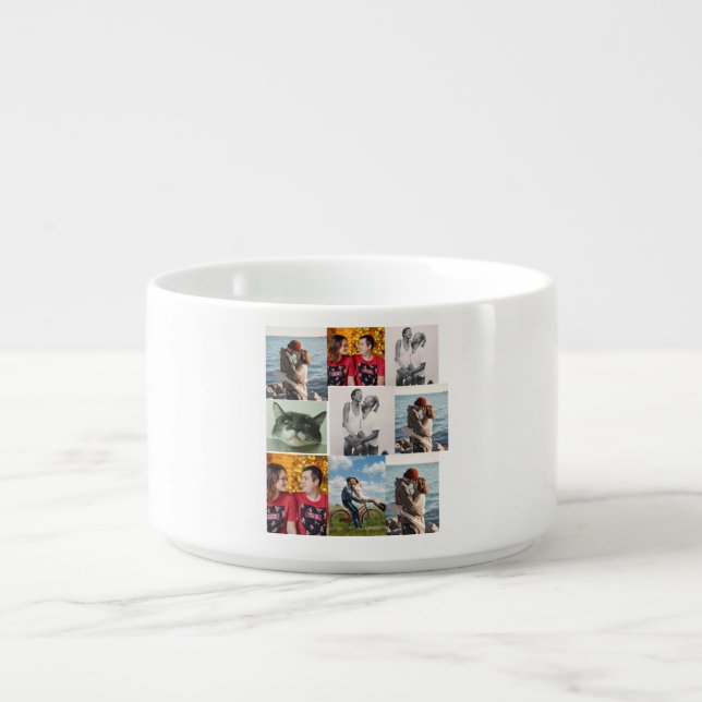 9 Photo Custom Personalized Collage Bowl (Center)