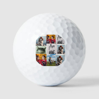9 Photo Custom Personalized Collage Golf Balls