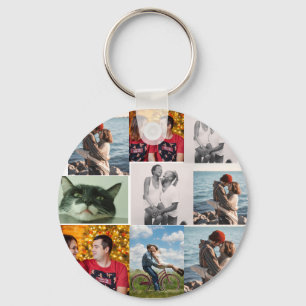 9 Photo Custom Personalized Collage Keychain