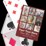 9 Photo Family Or Collage With Text Burgundy Playing Cards at Zazzle