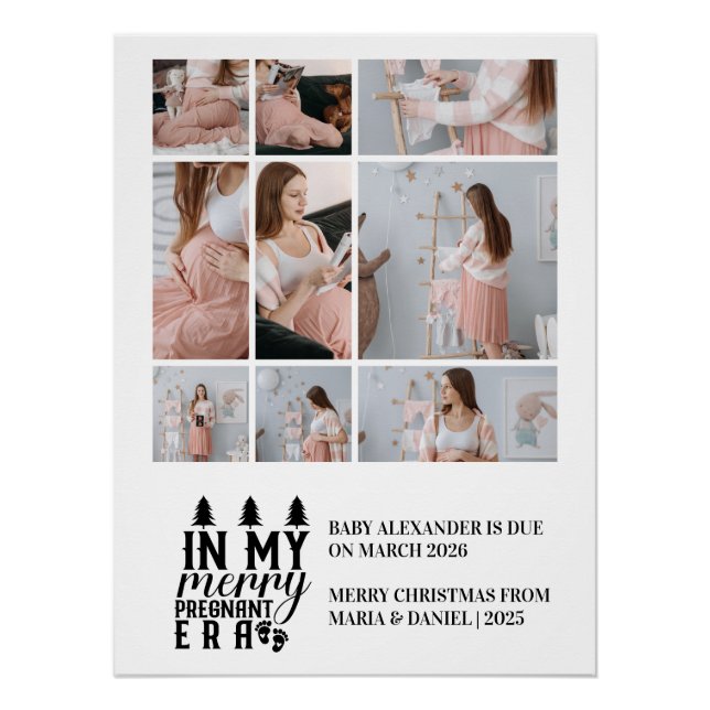 9 Photo In My Merry Pregnant Era Christmas Poster (Front)