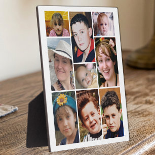 9 photo white display plaque
