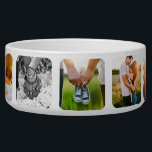 9 Photos in Round Edge Frame Pet Bowl<br><div class="desc">Personalized 9 Photos in Rounded White Frame Dog & Cat Feeding Bowl.</div>