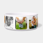 9 Photos in Round Edge Frame Pet Bowl<br><div class="desc">Personalized 9 Photos in Rounded White Frame Dog & Cat Feeding Bowl.</div>