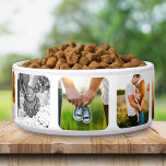 9 Photos in Round Edge Frame Pet Bowl<br><div class="desc">Personalized 9 Photos in Rounded White Frame Dog & Cat Feeding Bowl.</div>