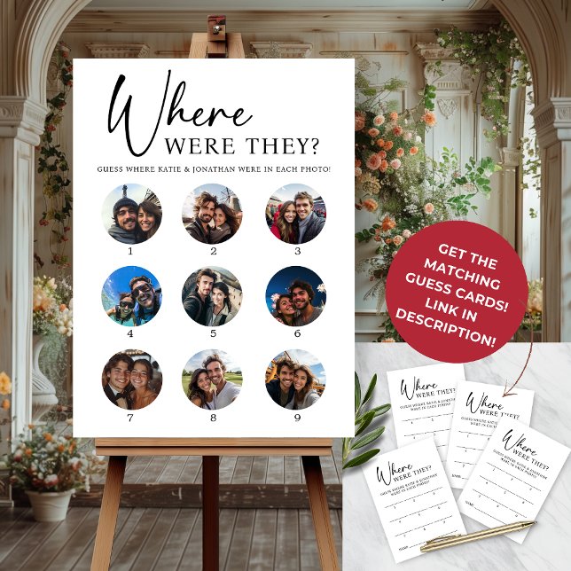 9 Photos Where Were They Engagement Wedding Game  Foam Board (9 Photos Where Were They Engagement Wedding Game Foam Board)