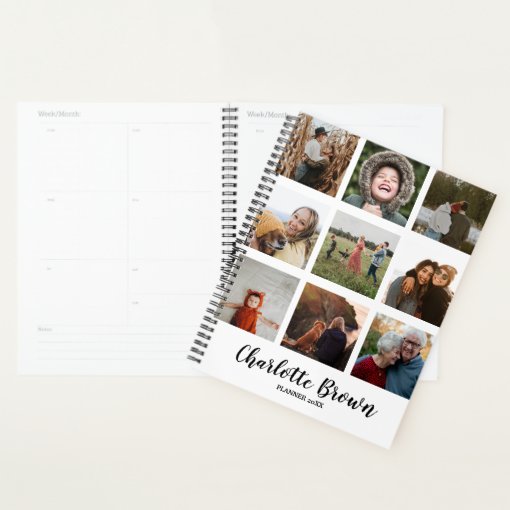 9 Pictures Photo Collage Family Life Planner | Zazzle