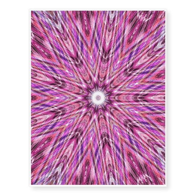 9-pointed kaleidiscopic design temporary tattoos (Front)
