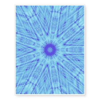 9-pointed two-toned blue kaleidiscopic pattern temporary tattoos