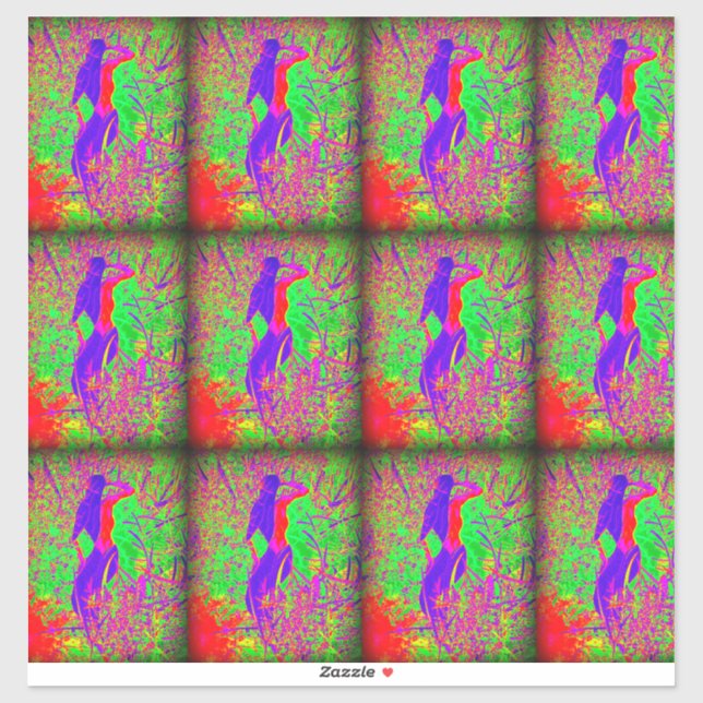 9 purple groovy hippie mermaid sticker (Sheet)