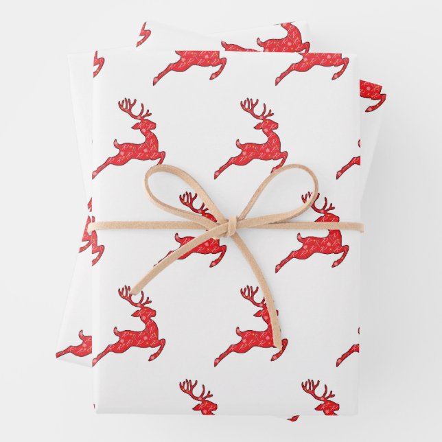 9 Reindeers Wrapping Paper (In situ)