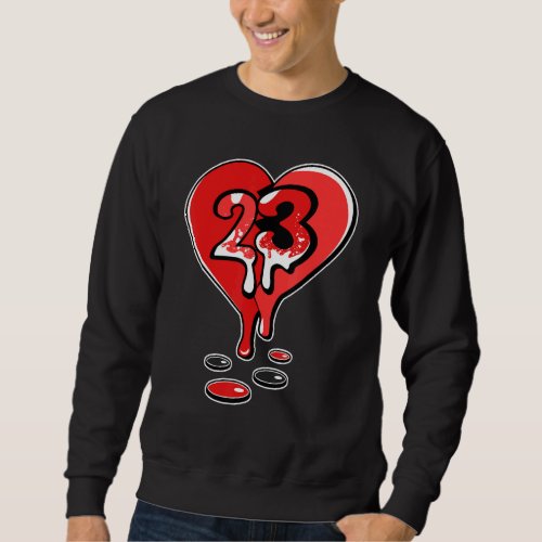 9 Retro Loser Red 23 Dripping Heart Concord 9s Sweatshirt