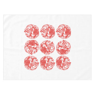 9 Roosters for Longevity Rooster Year 2017 Table Tablecloth