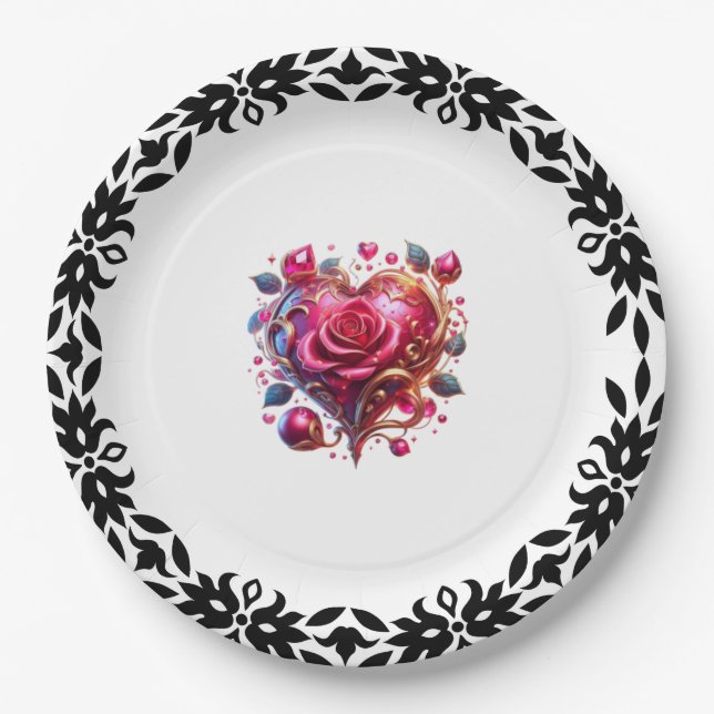 9" Round Paper Plate Beautiful  (Front)