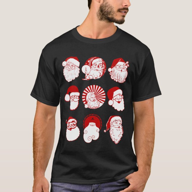 9 Santas - Men's Black Short Sleeve T-shirt (Front)