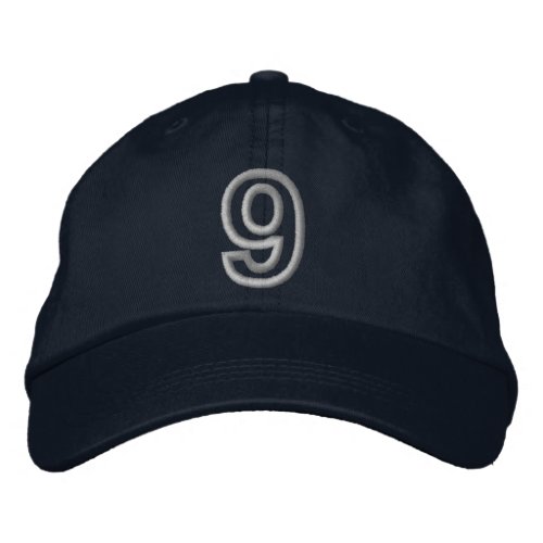 9 Small Athletic Number Embroidered Baseball Hat