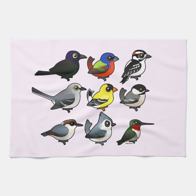 9 Southeast USA Backyard Birds Kitchen Towel (Horizontal)