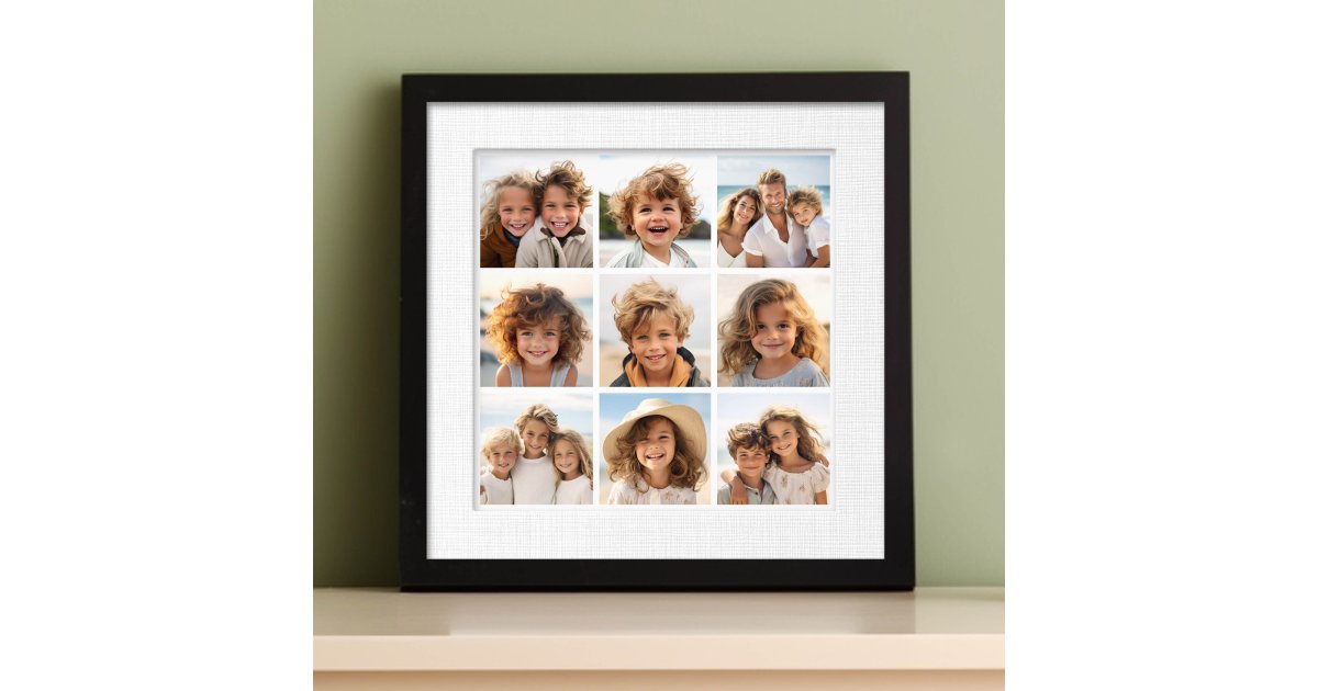 9 Square Collage - White Back Photo Print | Zazzle