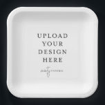 9" Square Paper Plates (set of 8)<br><div class="desc">Customize your design in Templett. After you are done editing,  download your file in a JPG format (don't forget to turn on the bleed option). Upload your design here by clicking on the blue "Personalize" button.</div>