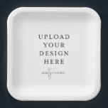 9" Square Paper Plates (set of 8)<br><div class="desc">Customize your design in Templett. After you are done editing,  download your file in a JPG format (don't forget to turn on the bleed option). Upload your design here by clicking on the blue "Personalize" button.</div>