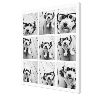 9 Square Photo Collage - Black and White Canvas Print
